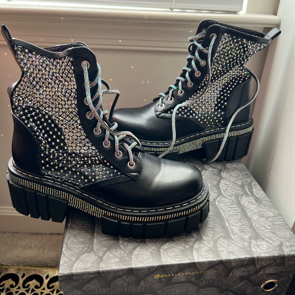 SOLD Azalea Wang Akira sparkle combat boots